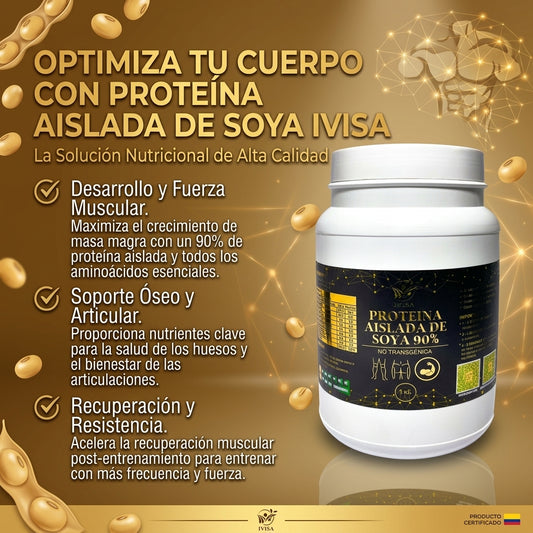 PROTEINA AISLADA DE SOYA 90% NO TRANSGÉNICA (RENDIMIENTO DEPORTIVO / MUSCULAR)