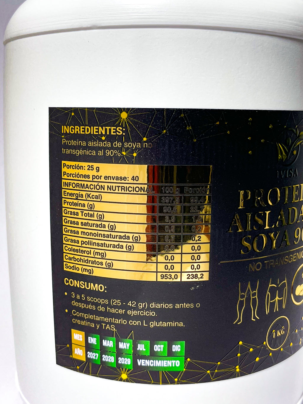 PROTEINA AISLADA DE SOYA 90% NO TRANSGÉNICA (RENDIMIENTO DEPORTIVO / MUSCULAR)